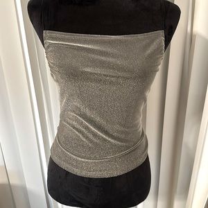 Silver shimmering top
